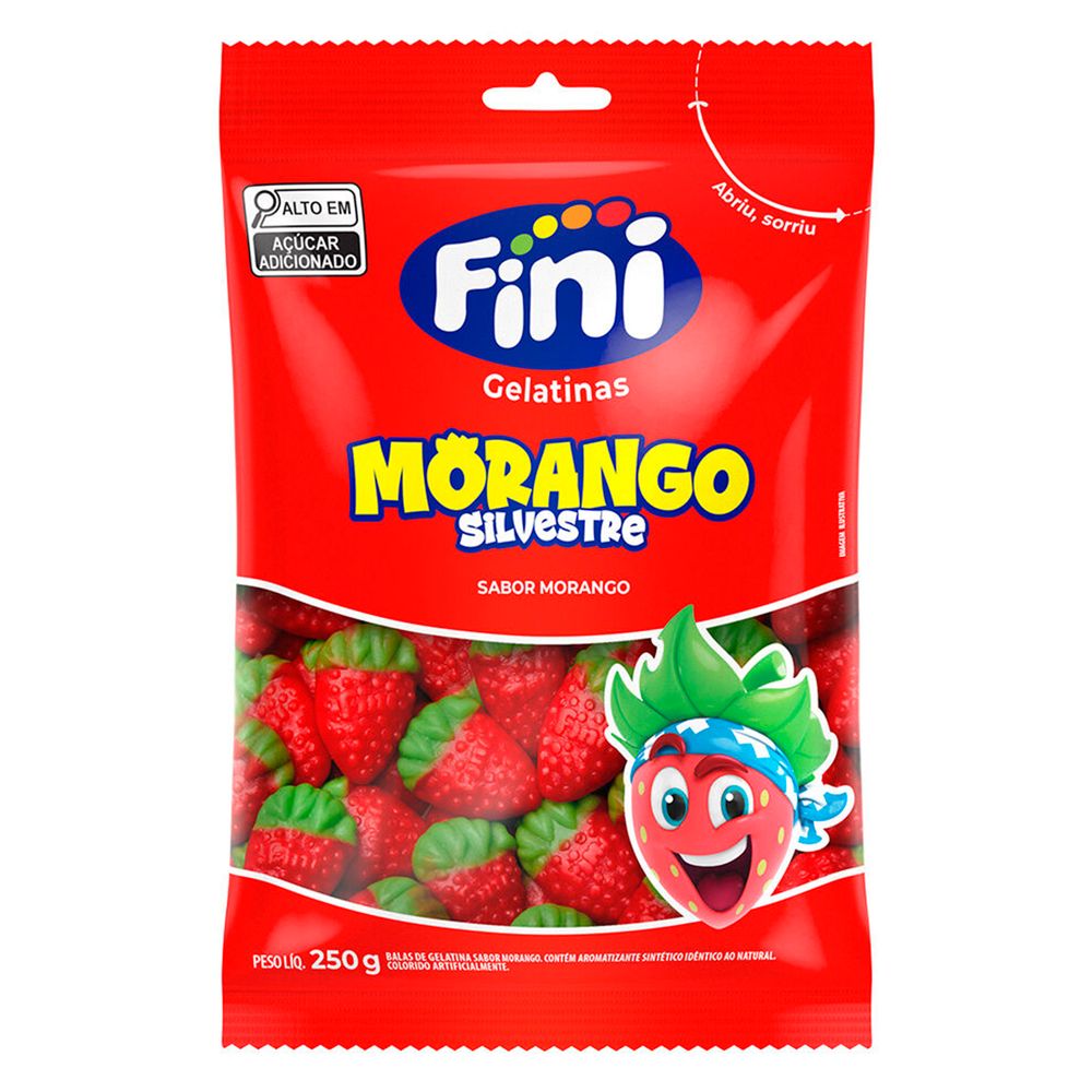 Bala de Gelatina Morango Silvestre 250g Fini-1- Bala de Gelatina Morango Silvestre 250g Fini-1-